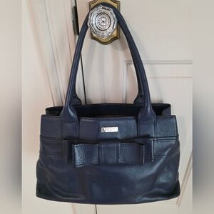 Kate Spade Dark Blue Bow Accent Shoulder Bag